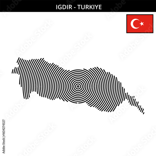 Iğdır Turkey with geographical maps and its flag