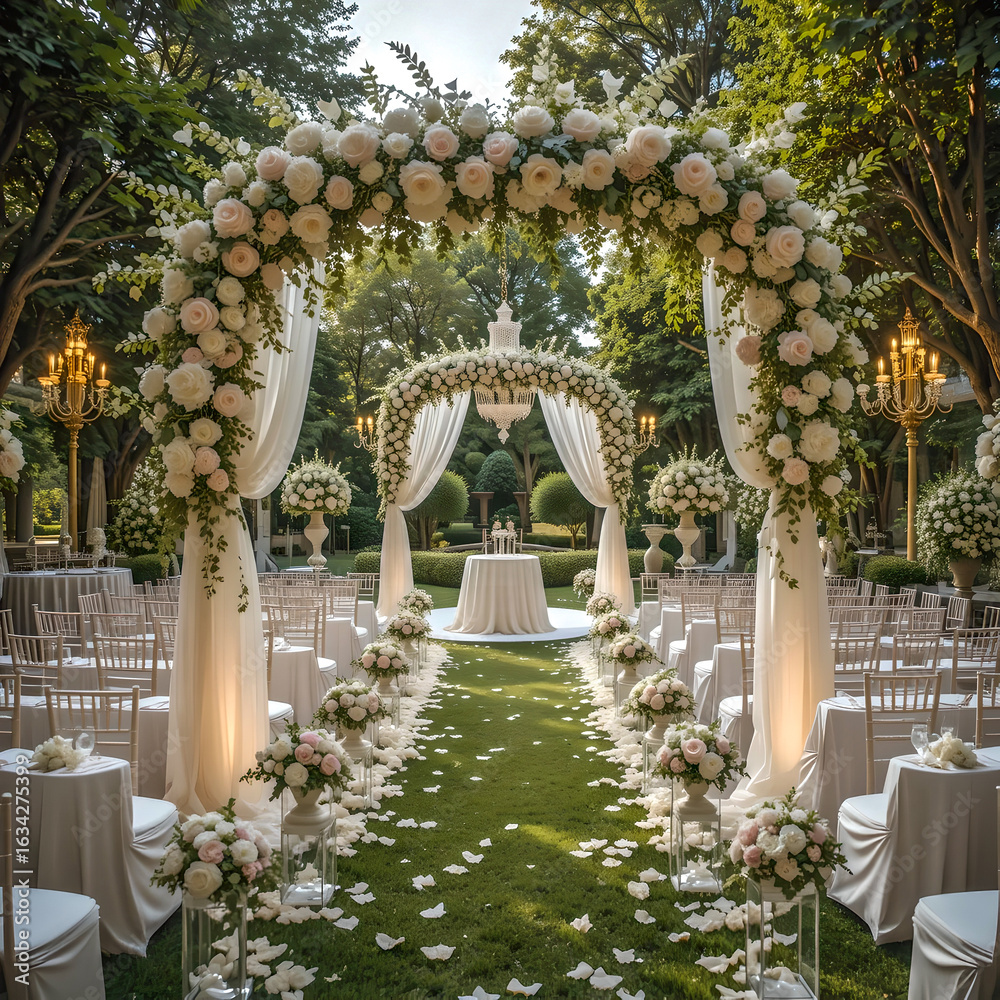 Fototapeta premium Elegant outdoor wedding ceremony