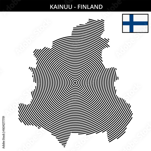 Kainuu Finland with its unique geographical map design