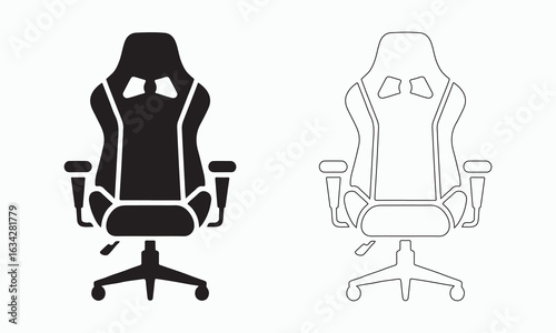 Vector Illustration of a Modern Ergonomic Gaming Chair
