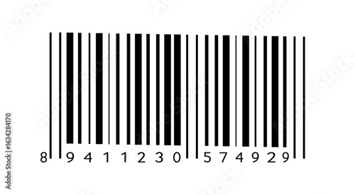 Barcode icon. Simple Fake Barcode vector icon. Simple fake bar code. Universal code for scanning a product or item. Barcode product distribution icon. Bar code for web design Vector 