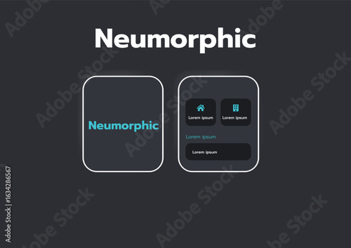 3D Neumorphic Soft UI Design. 3D Bottons.