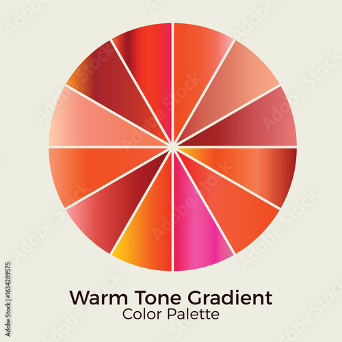 Warm Tone Gradient Color Wheel in Deep Red Palette