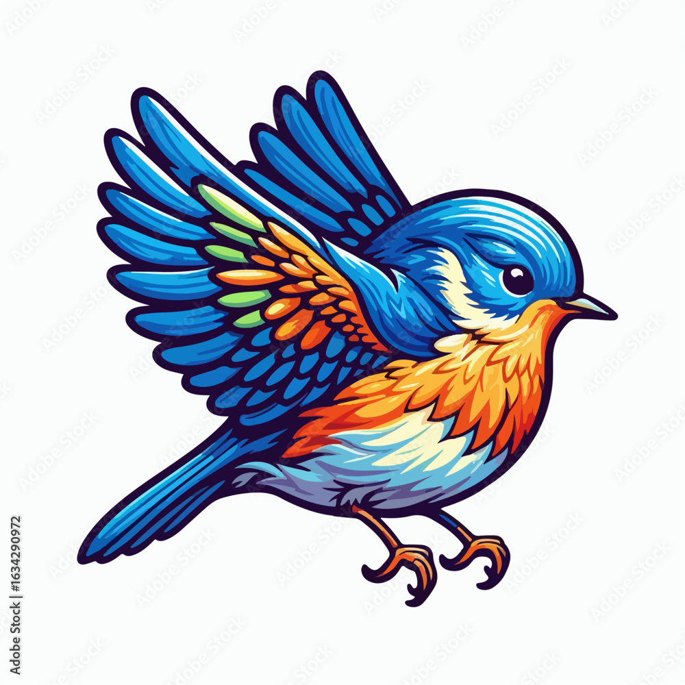 Fototapeta premium vector illustration of bird flapping wings