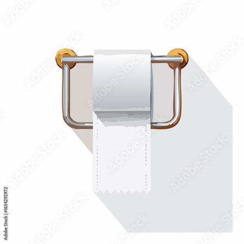 Ein wandmontierter Toilettenpapierhalter in gerader, unauffälliger Form