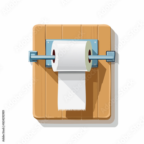 Ein wandmontierter Toilettenpapierhalter in gerader, unauffälliger Form