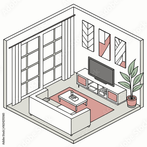 Interior design concept vector

