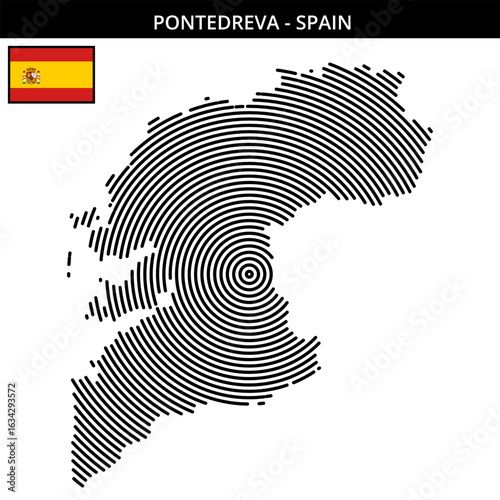 pontedreva spain with its unique geographical map