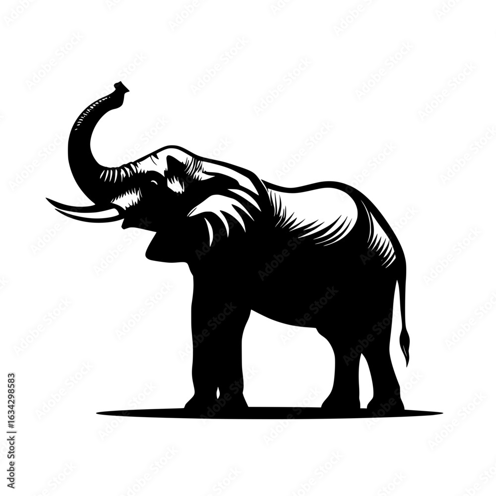 Obraz premium African Elephant Silhouette Vector