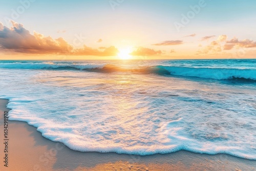 Beautiful sunset over the ocean beach sea tropical.