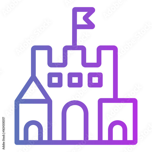 sand castle Gradient icon
