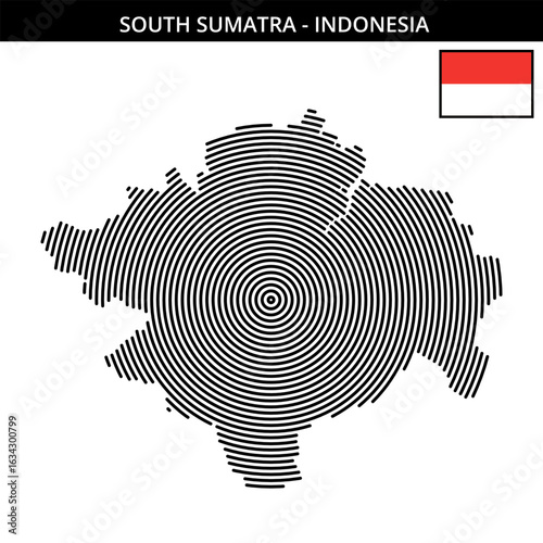 Maps showcasing South Sumatra Indonesia with unique designs