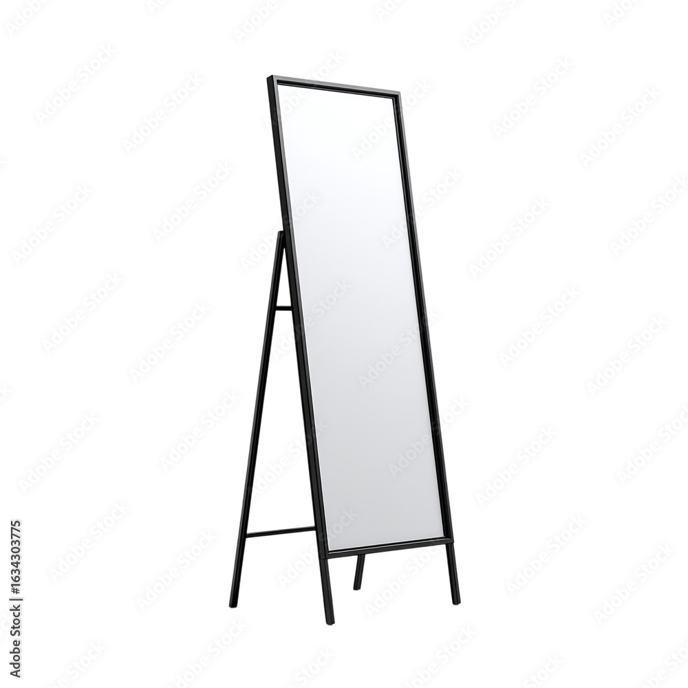 A full length standing mirror isolated on transparent background A full length standing mirror isolated on transparent background