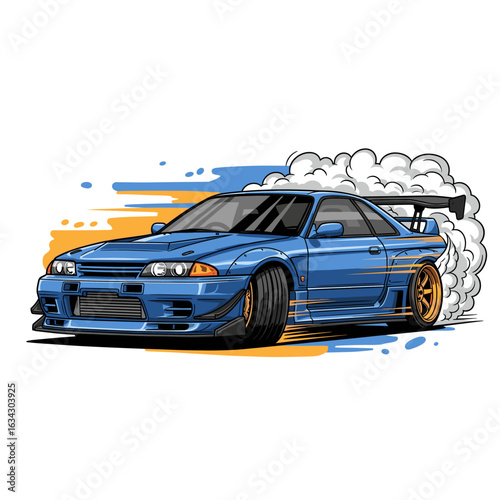 Road speed graphic print. Speed community club. Car print design for t shirt print, poster, sticker, background and other uses. Full speed racing club. Speedway artwork.