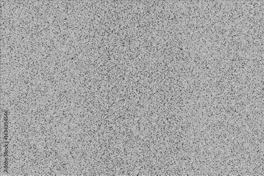 Fototapeta premium Black and white halftone noise texture with dense grainy stipple dots pattern. Grunge overlay background, vintage grain effect or distressed canvas styling for design, comic, retro or print layouts.