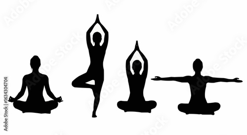 Yoga positions - Woman stock

