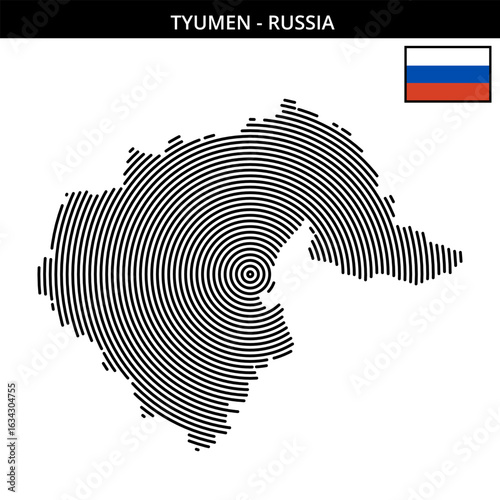 Tyumen Russia with its unique geographical map design