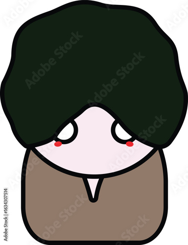 an emotionless and neutral character illustration