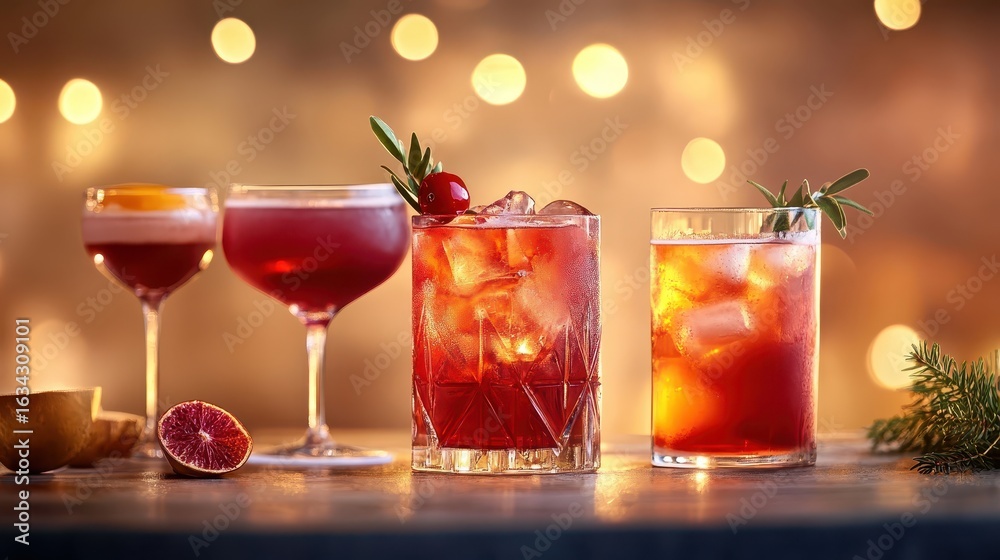 custom made wallpaper toronto digitalVibrant Cocktails with Bokeh Lights and Garnishes for Celebration