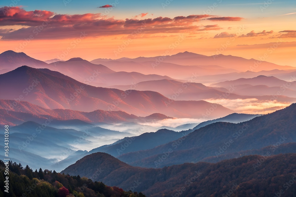 Obraz premium sunset in the mountains