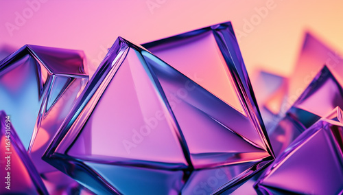 Chaotic Glass Shapes Background