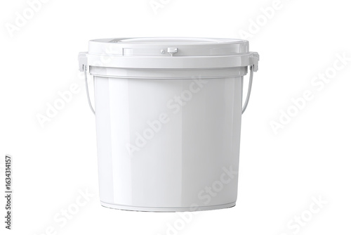 White plastic bucket with lid and handles (1)