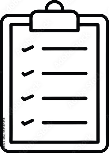 Hand drawn checklist clipboard with four items isolated on transparent background