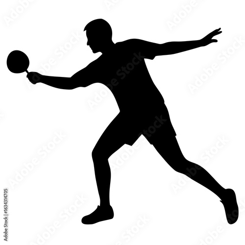 Table Tennis Player Silhouette