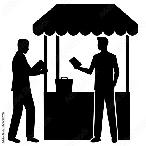 Street Market Vendor Silhouette
