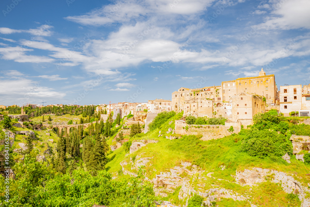 Fototapeta premium View of the old village of Gravina in Puglia near Bari. Top tourist destinations in Italy. Trip to Europe.
