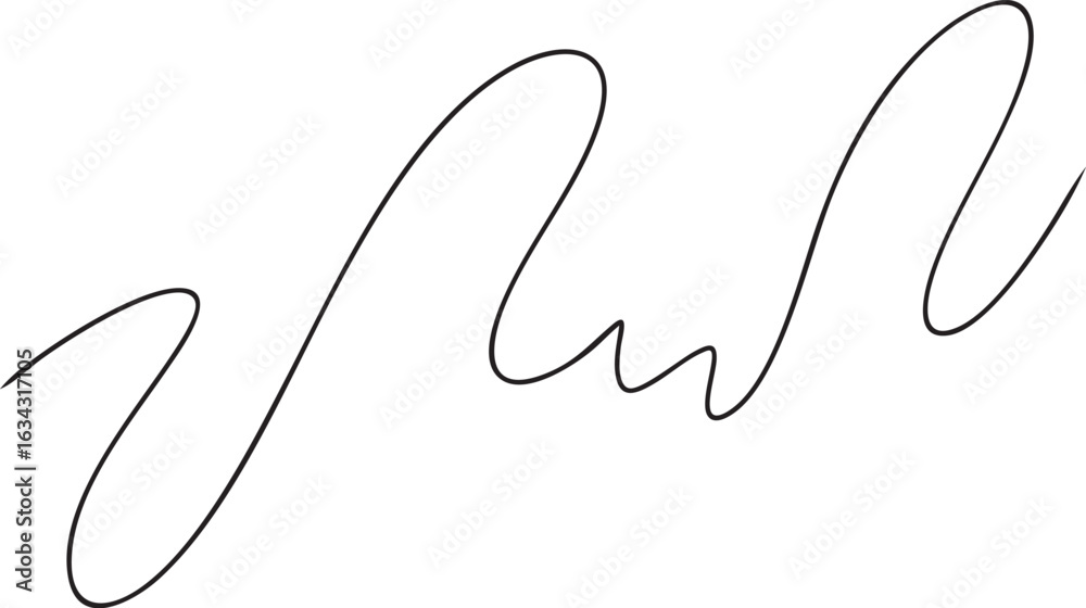 Obraz premium A black, single line forming a large, flowing, and continuous loop with smooth curves. Bold and confident freehand drawing
