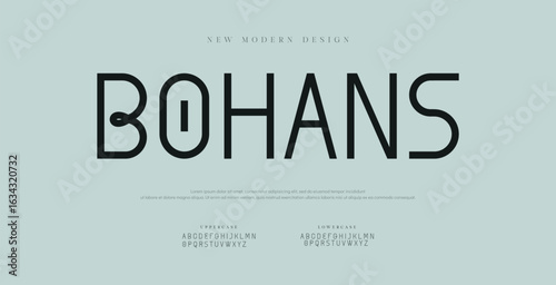 Bohans  minimal luxury font alphabet logo. Typography beauty fashion elegant minimalist serif italic fonts decorative wedding vintage retro logos. vector illustration