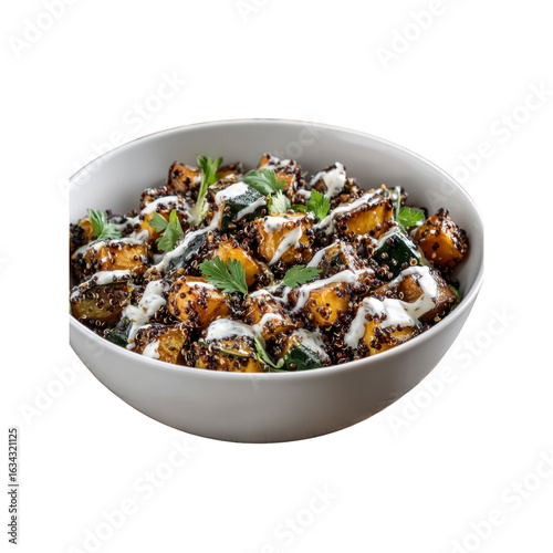 Delicious Roasted Butternut Squash and Zucchini Quinoa Salad with Creamy Yogurt Dressing