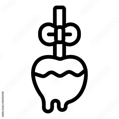 caramelized apple Line Icon