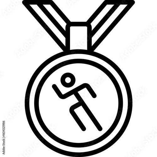 medal icon illustration design with outline