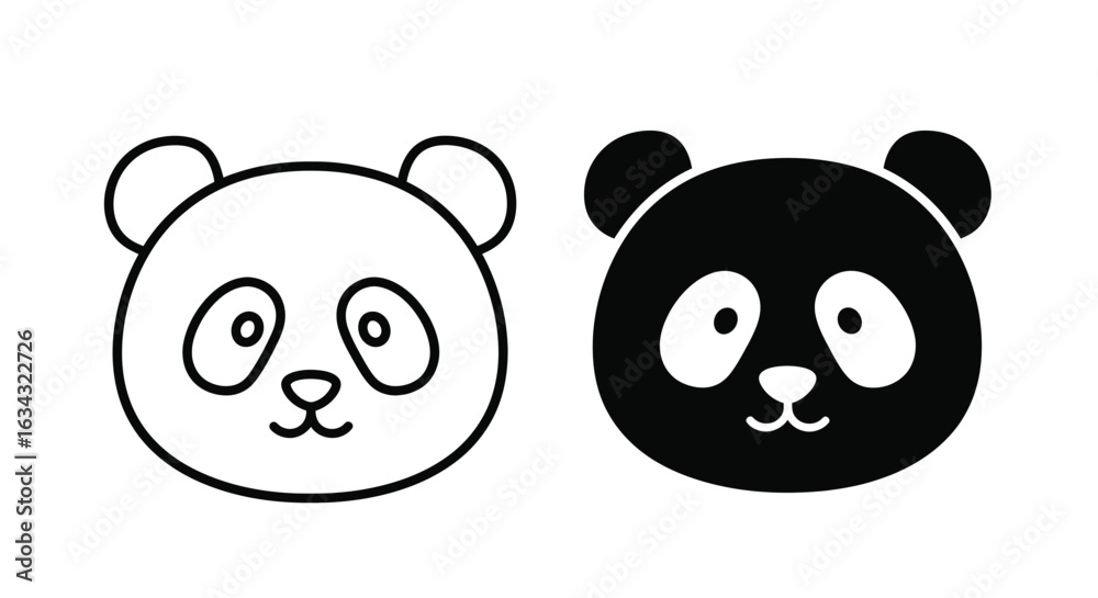 Fototapeta premium Panda Character Icons