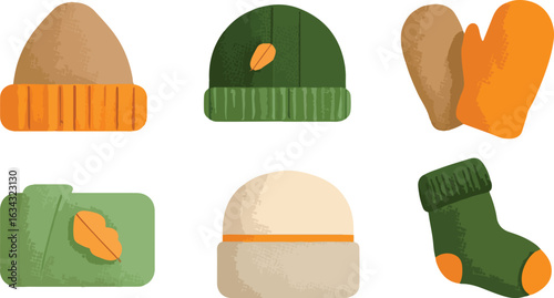 Autumn winter apparel illustration