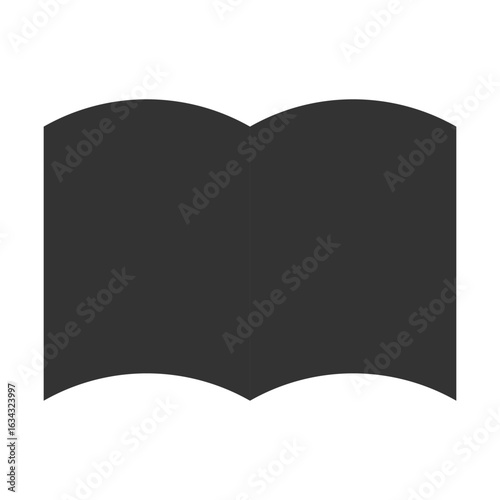 Flat design vector illustration of a black silhouette icon of an open book (開いた本の黒いシルエットアイコンのフラットデザインベクターイラスト)