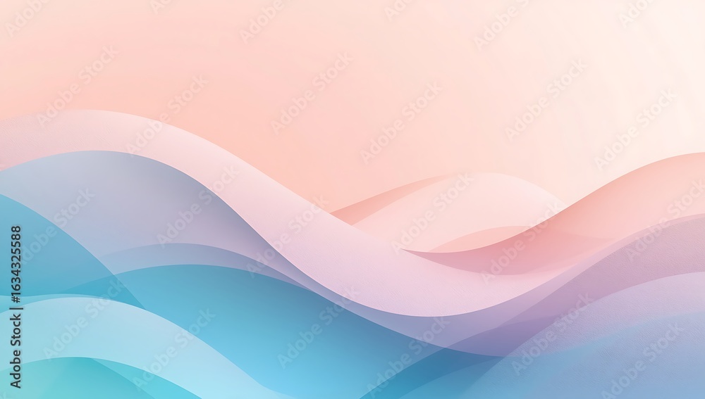 Fototapeta premium Abstract background with pastel colors and flowing wave shapes in a smooth gradient style