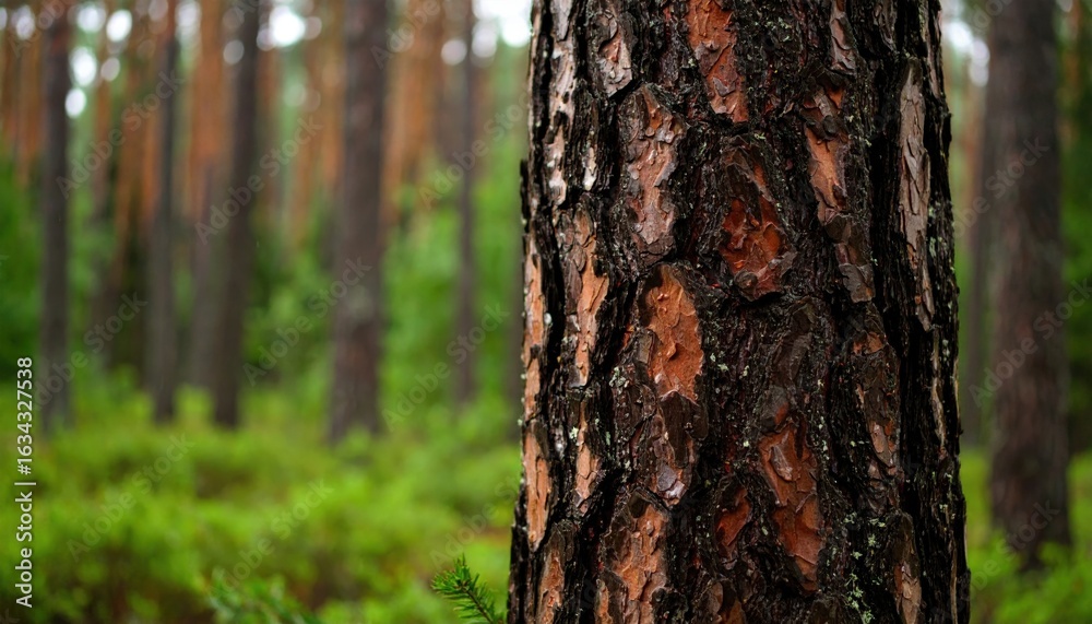 Closeup Of Pine Tree Trunk In Forest Closeup Of Pine Tree Trunk In Forest