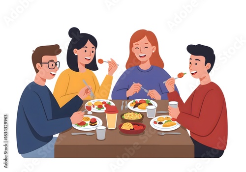 Diverse Friends Enjoying a Meal Together