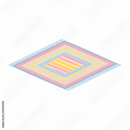 Ein flacher, rechteckiger Badteppich mit dezentem Muster – ideal für Minimalstil.