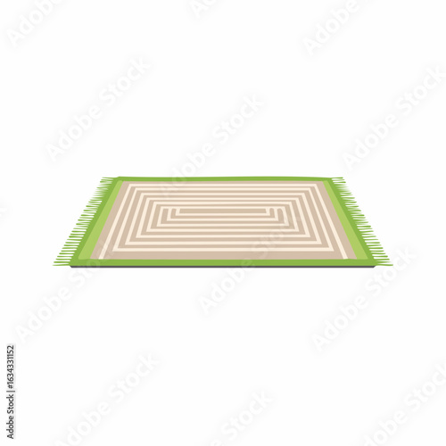 Ein flacher, rechteckiger Badteppich mit dezentem Muster – ideal für Minimalstil.