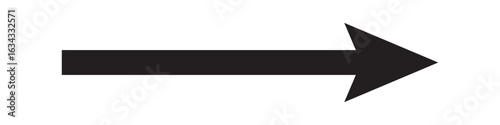 A large black icon. A solid long arrow pointing to the right on a white background. Long arrows on white background. Black long right arrows. large arrow pointing right direction. EPS 10.