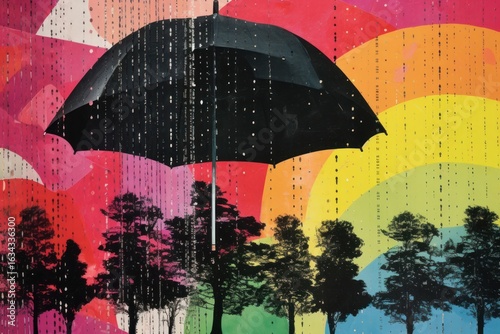 Summer rain art plant tree.