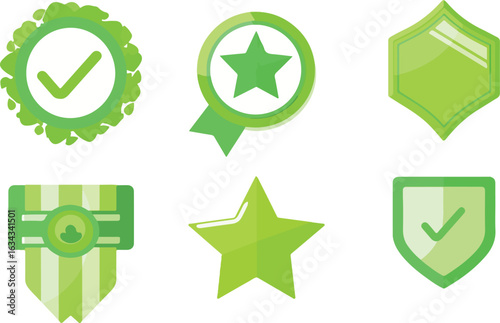 Bright lime green graphic symbols
