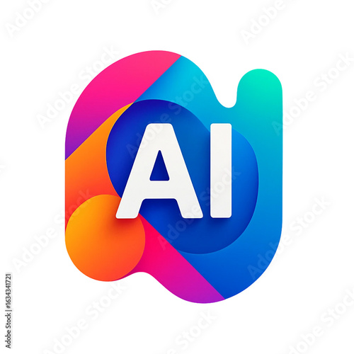 Minimalist style Artificial Intelligence Logo, AI logo Icon, AI Logo Letter, AI Logo Letter isolated on transparent background