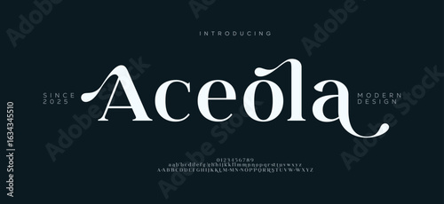 Aceola Creative logo sport modern alphabet font. Typography, abstract technology, fashion, digital, future technology logos fonts. vector illustration