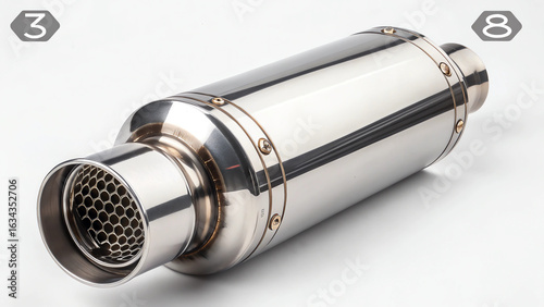 metal flashlight isolated on white
