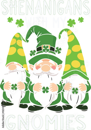 St Patricks day lucky Shamrock leopard gnomes Irish women